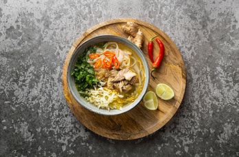 close up high protein soup meal