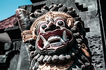 decorated statue traditional hindu god bali indonesia