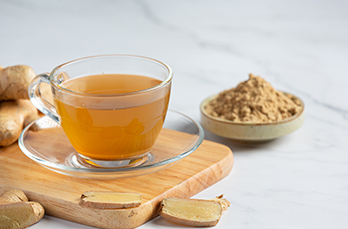 hot ginger tea table