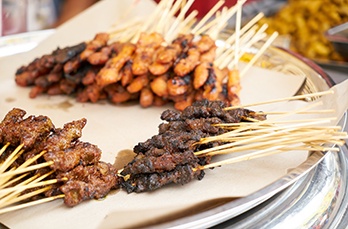 skewers with different types meat